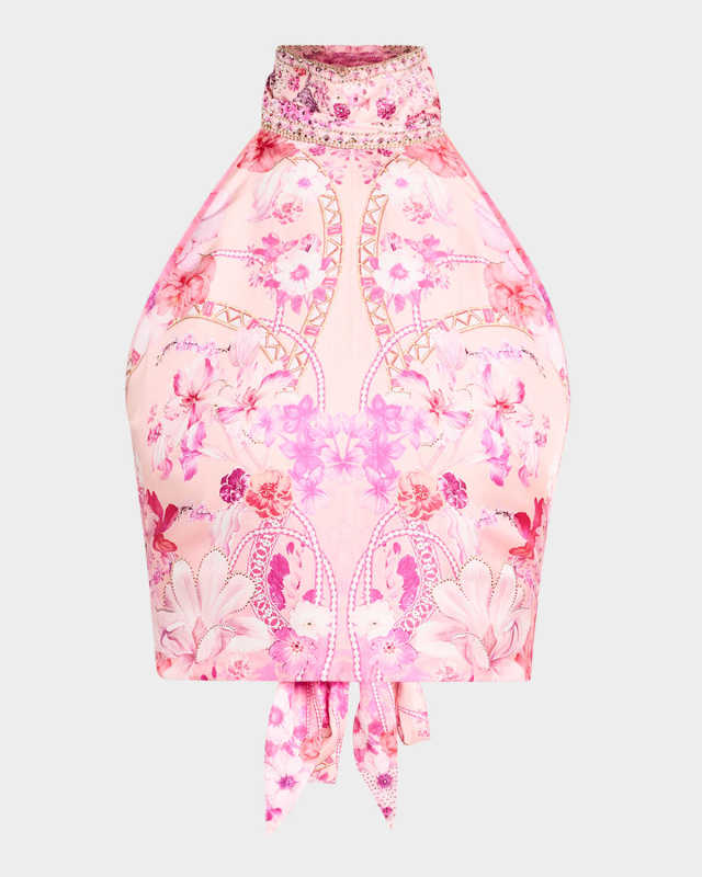 Botanical Novella Halter Tie Top